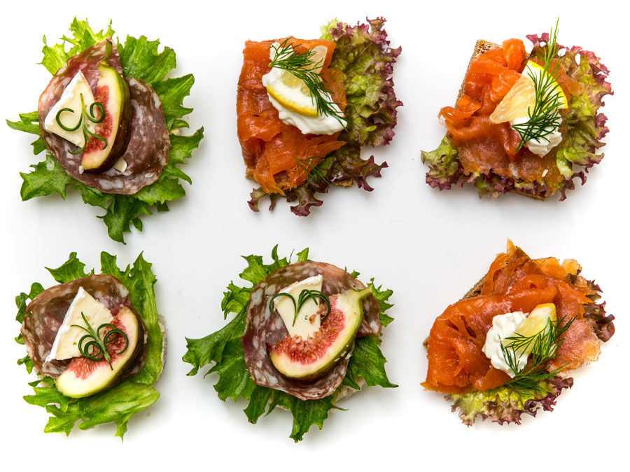 Snittar med gravad lax